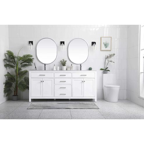 Lewis 72 X 22 X 34 inch White Vanity Sink Set