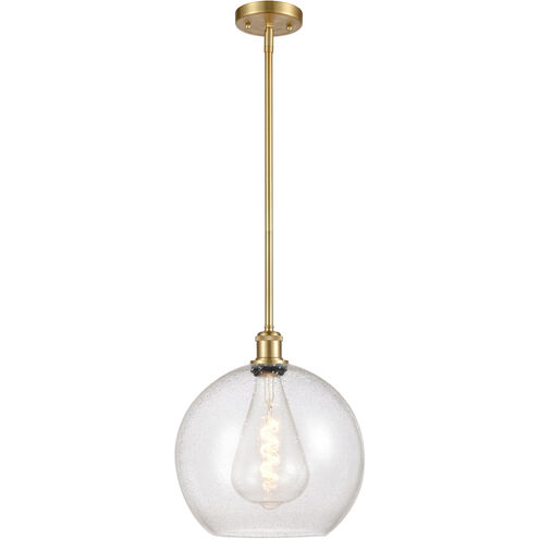 Ballston Athens 1 Light 12 inch Satin Gold Mini Pendant Ceiling Light in Seedy Glass