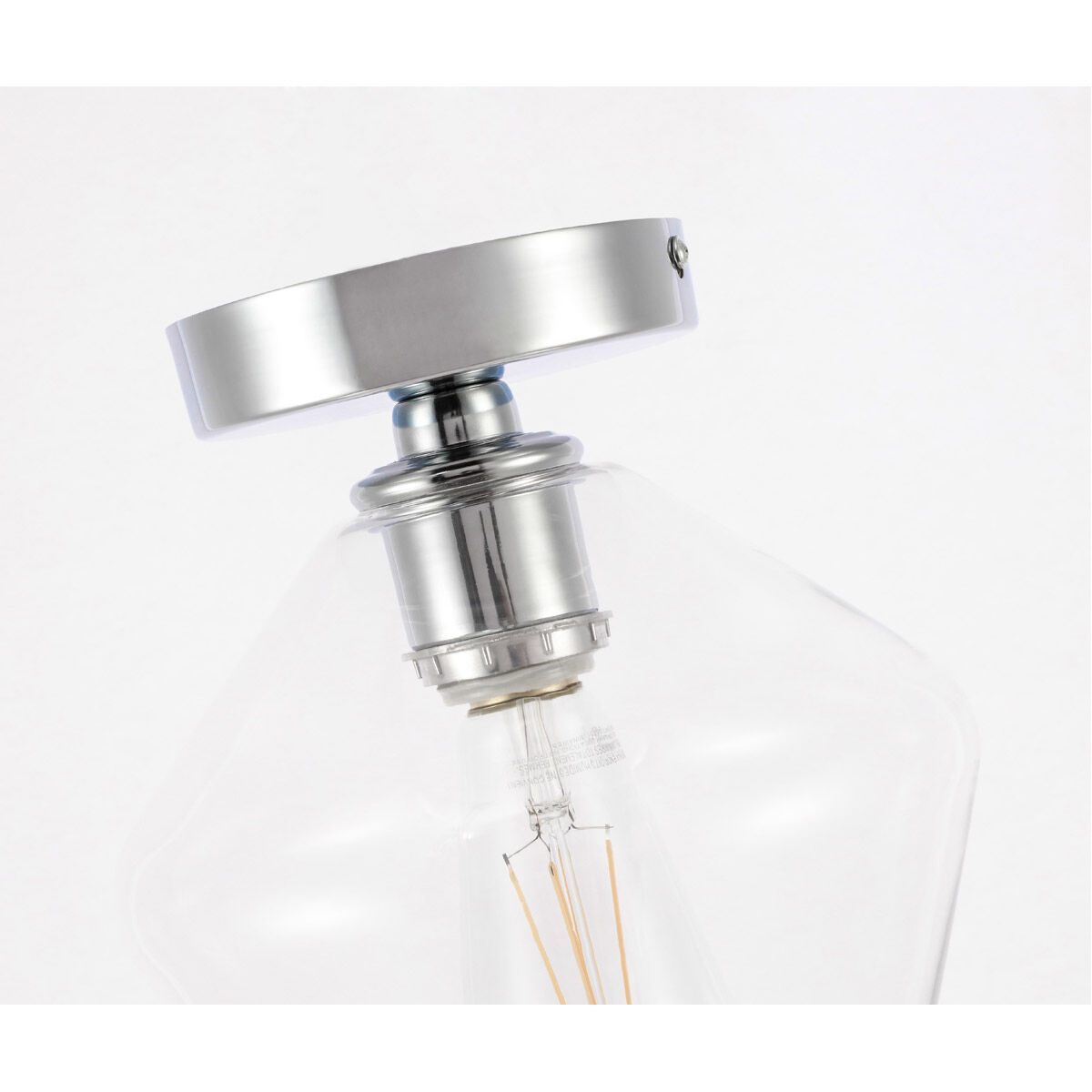 Gene 1 Light 8 inch Chrome Flush Mount Ceiling Light