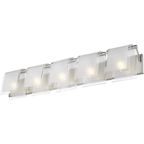 Zephyr 5 Light 38.4 inch Brushed Nickel Vanity Wall Light