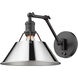 Orwell 1 Light 10 inch Matte Black Articulating Wall Sconce Wall Light in Chrome, Adjustable