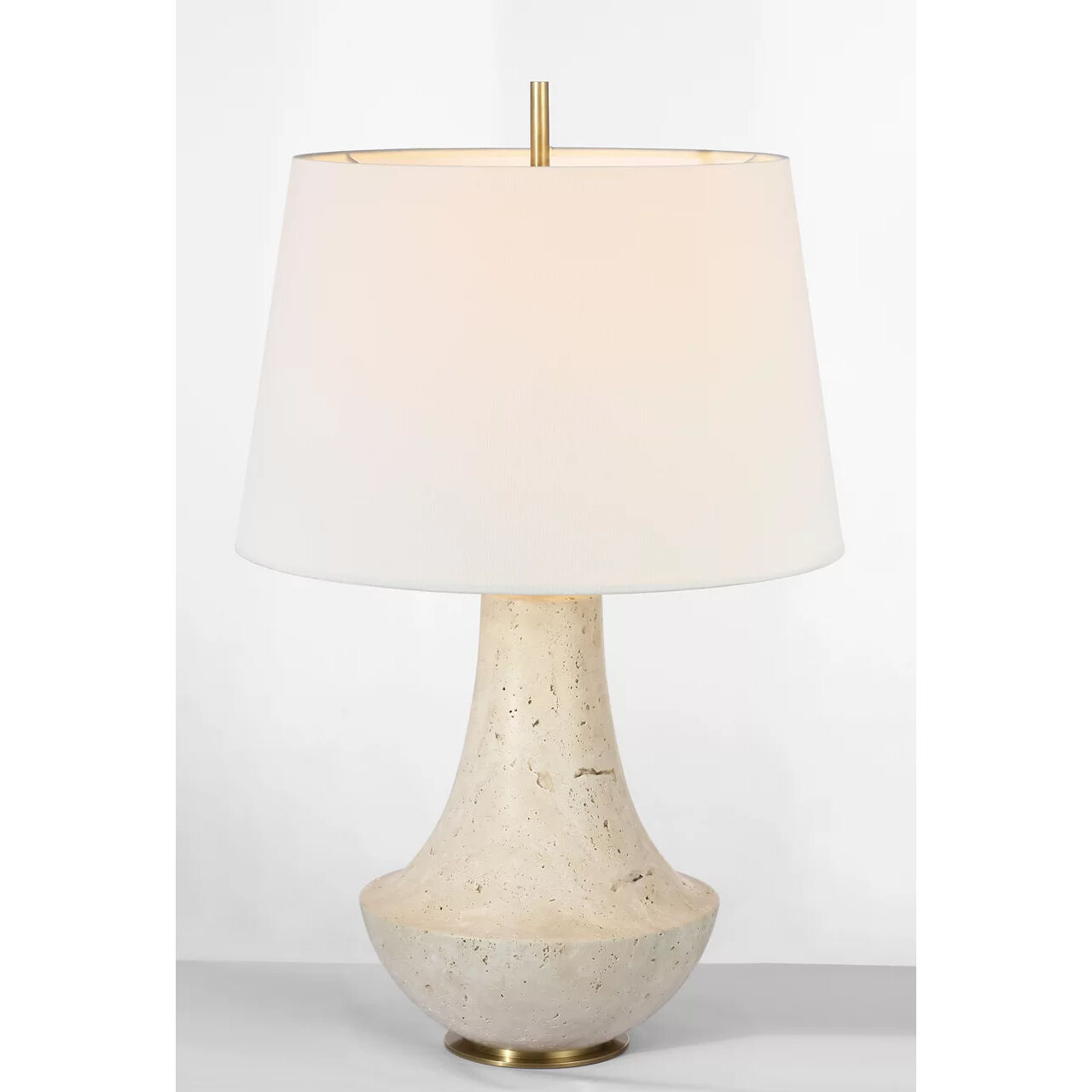 Thomas O'Brien Kefi 25.25 inch 15 watt Natural Travertine Table Lamp Portable Light