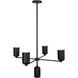 Nola 5 Light 30.63 inch Black Chandelier Ceiling Light in Matte Opal Glass