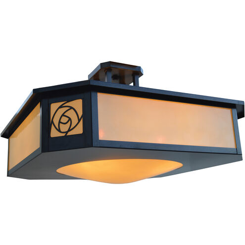 Saint Clair 4 Light 21.5 inch Pewter Semi-Flush Mount Ceiling Light in Almond Mica