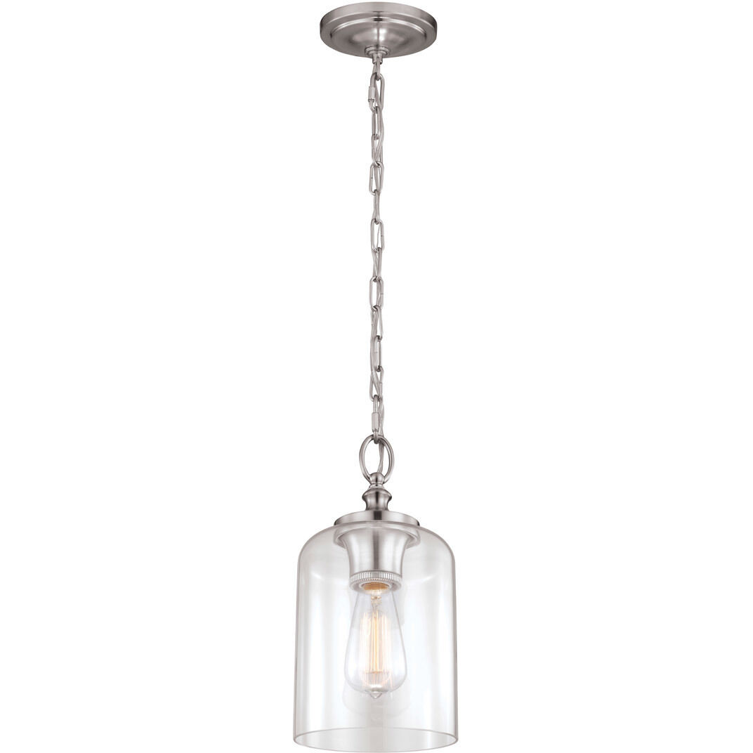 Sean Lavin Hounslow 1 Light 6.5 inch Brushed Steel Mini-Pendant Ceiling Light in Clear Glass