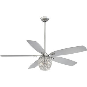 Bling 56 inch Chrome with Silver Blades Ceiling Fan
