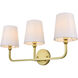 Colson 3 Light 26 inch Brass Bath Sconce Wall Light