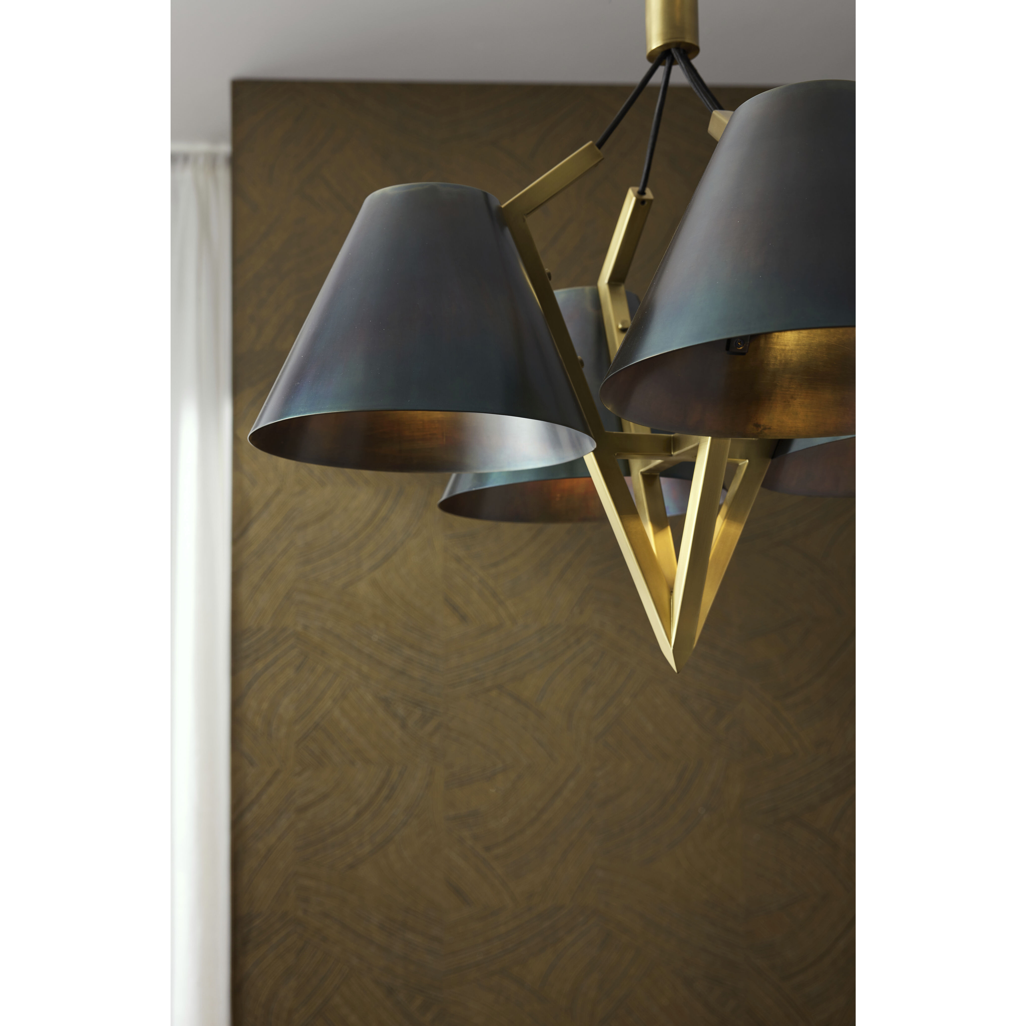 Abrams 4 Light 27 inch Antique Brass Chandelier Ceiling Light