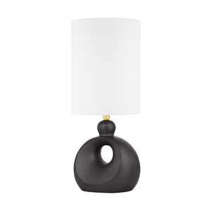 Penonic 29 inch 75.00 watt Aged Brass/Hematite Ceramic Combo Table Lamp Portable Light