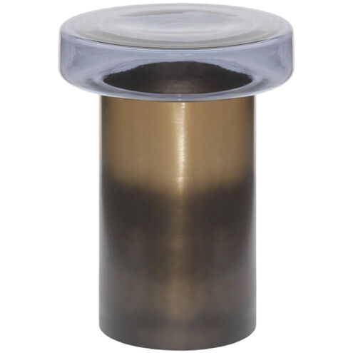 Bolivar 20.5 X 16 inch Top: Blue; Base: Metallic - Gold End Table