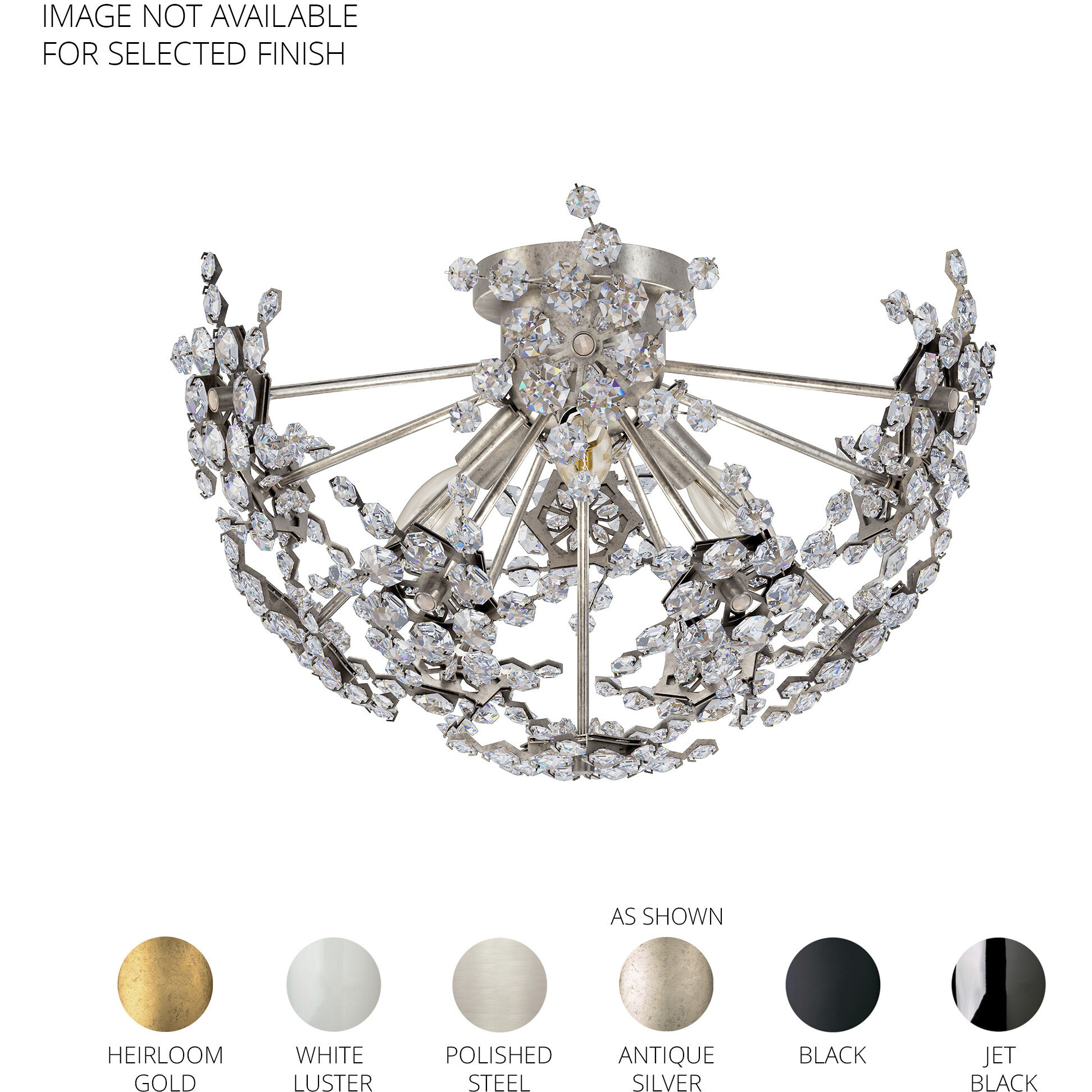 Esteracae 3 Light White Luster Semi-Flush Mount Ceiling Light in Radiance