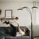 Saucer 86 inch 8.5 watt Matte Black Arc Floor Lamp Portable Light