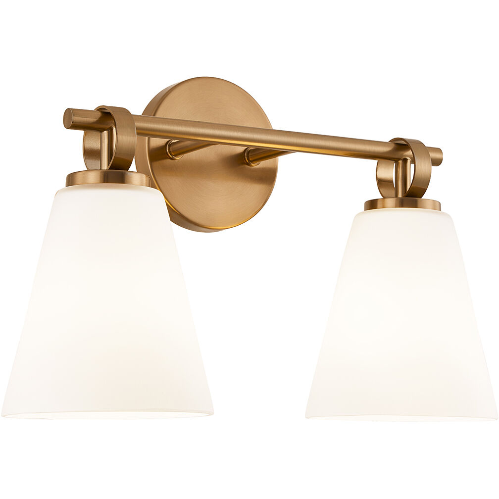 Fusion Collection - Bolzano Family 2 Light 16 inch Brushed Brass Bath/Vanity Wall Light, EVOLV