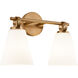Fusion Collection - Bolzano Family 2 Light 16 inch Brushed Brass Bath/Vanity Wall Light, EVOLV