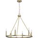 Gilliam 6 Light 27.62 inch Vintage Brass Chandelier Ceiling Light