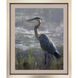 Heron at Guard II Blue and Green and Brown Framed Art