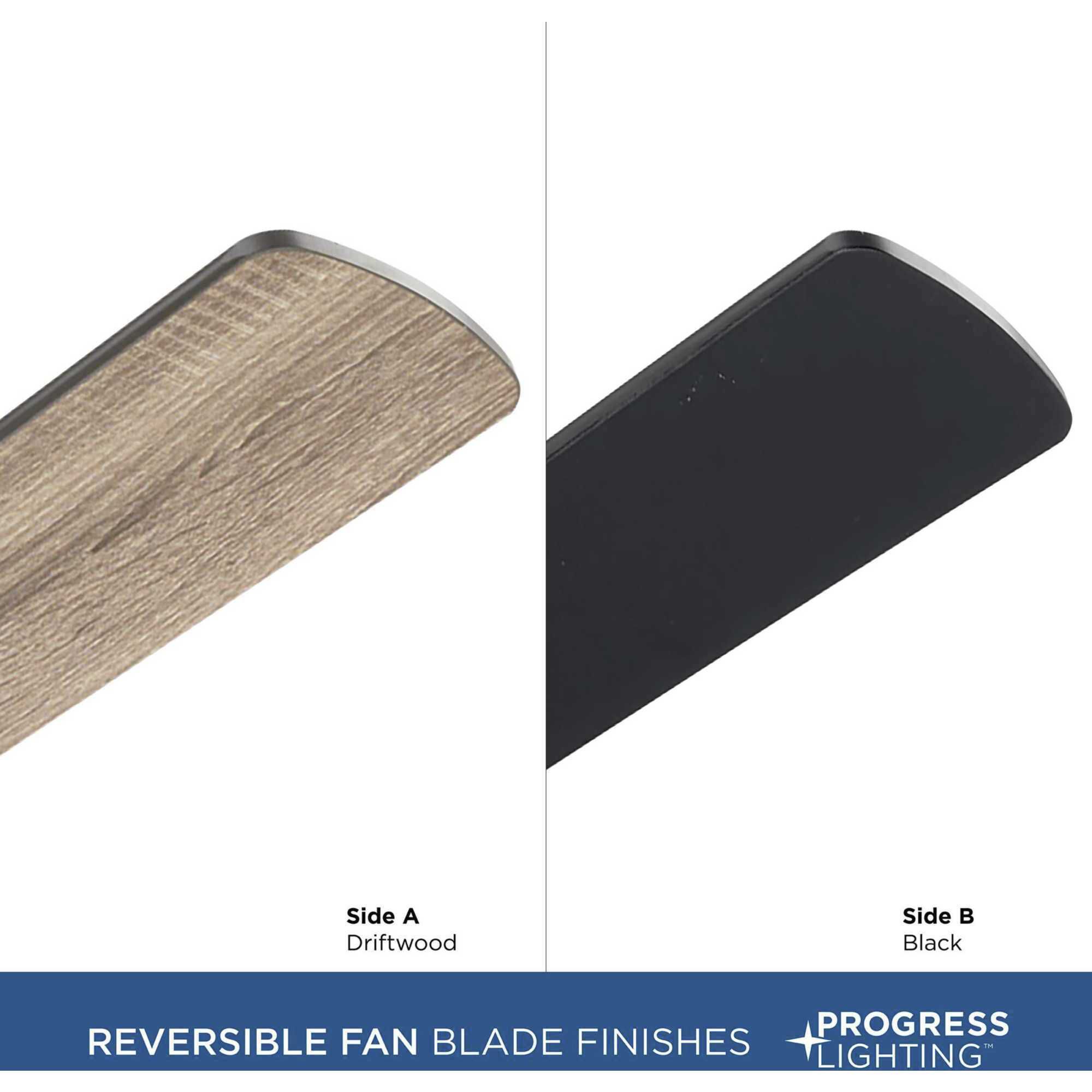 AirPro 52 inch Polished Chrome with Driftwood/Black Blades Ceiling Fan