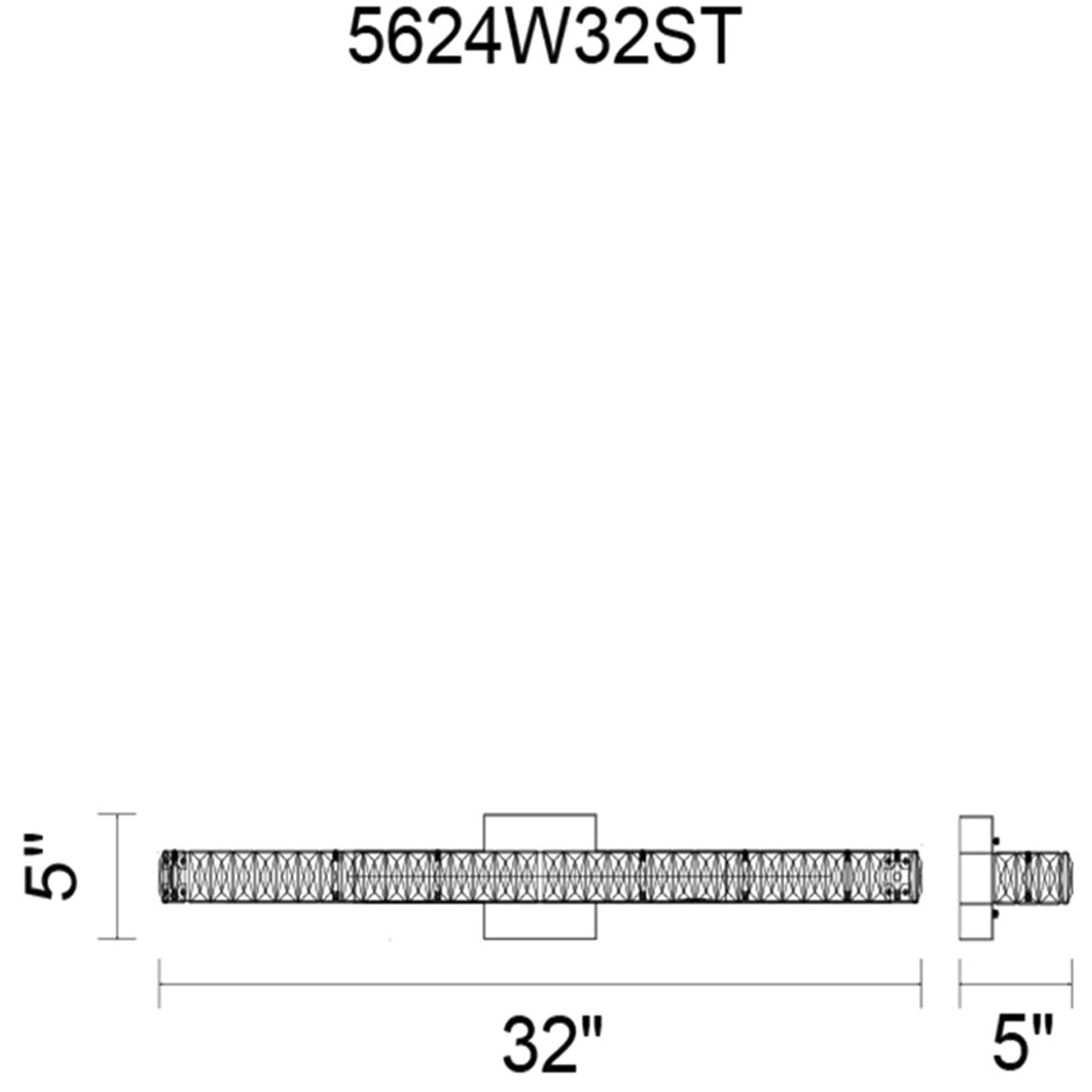 Milan LED 32 inch Chrome Vanity Light Wall Light