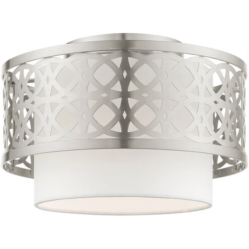 Calinda 1 Light 12 inch Brushed Nickel Semi Flush Ceiling Light