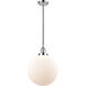 Franklin Restoration Beacon LED 12 inch Polished Chrome Mini Pendant Ceiling Light in Matte White, Franklin Restoration