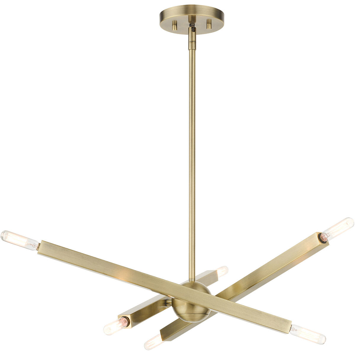 Monaco 6 Light 18 inch Antique Brass Chandelier Ceiling Light