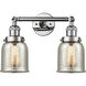 Franklin Restoration Small Bell 2 Light 5 inch Polished Chrome Bath Vanity Light Wall Light in Silver Plated Mercury Glass, Franklin Restoration