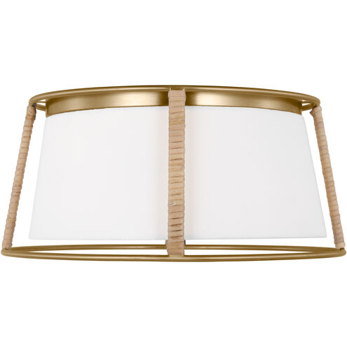 Drew & Jonathan Cortes 2 Light 13.5 inch Satin Brass Flush Mount Ceiling Light