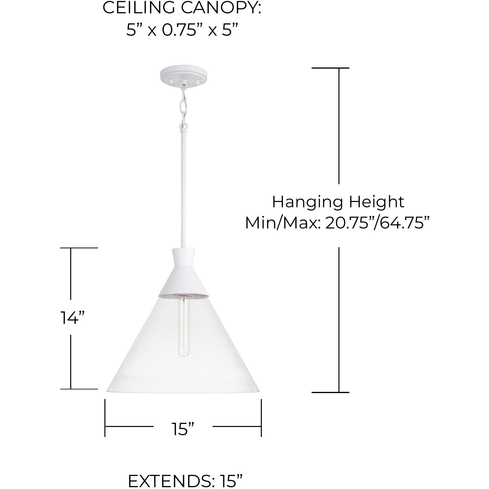 Paloma 1 Light 15 inch Textured White Pendant Ceiling Light