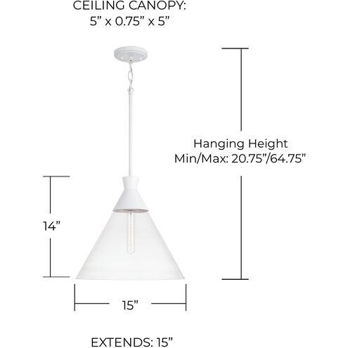 Paloma 1 Light 15 inch Textured White Pendant Ceiling Light