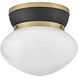 Lucy 1 Light 12 inch Black with Lacquered Brass Flush Mount Ceiling Light