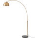 Half Dome 92 inch 14 watt Weathered Brass and Black Arc Floor Lamp Portable Light in Weathered Brass Steel