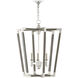 Bastian 3 Light 23.5 inch Chateau Gray and Contemporary Silver Leaf Chandelier Ceiling Light, Medium