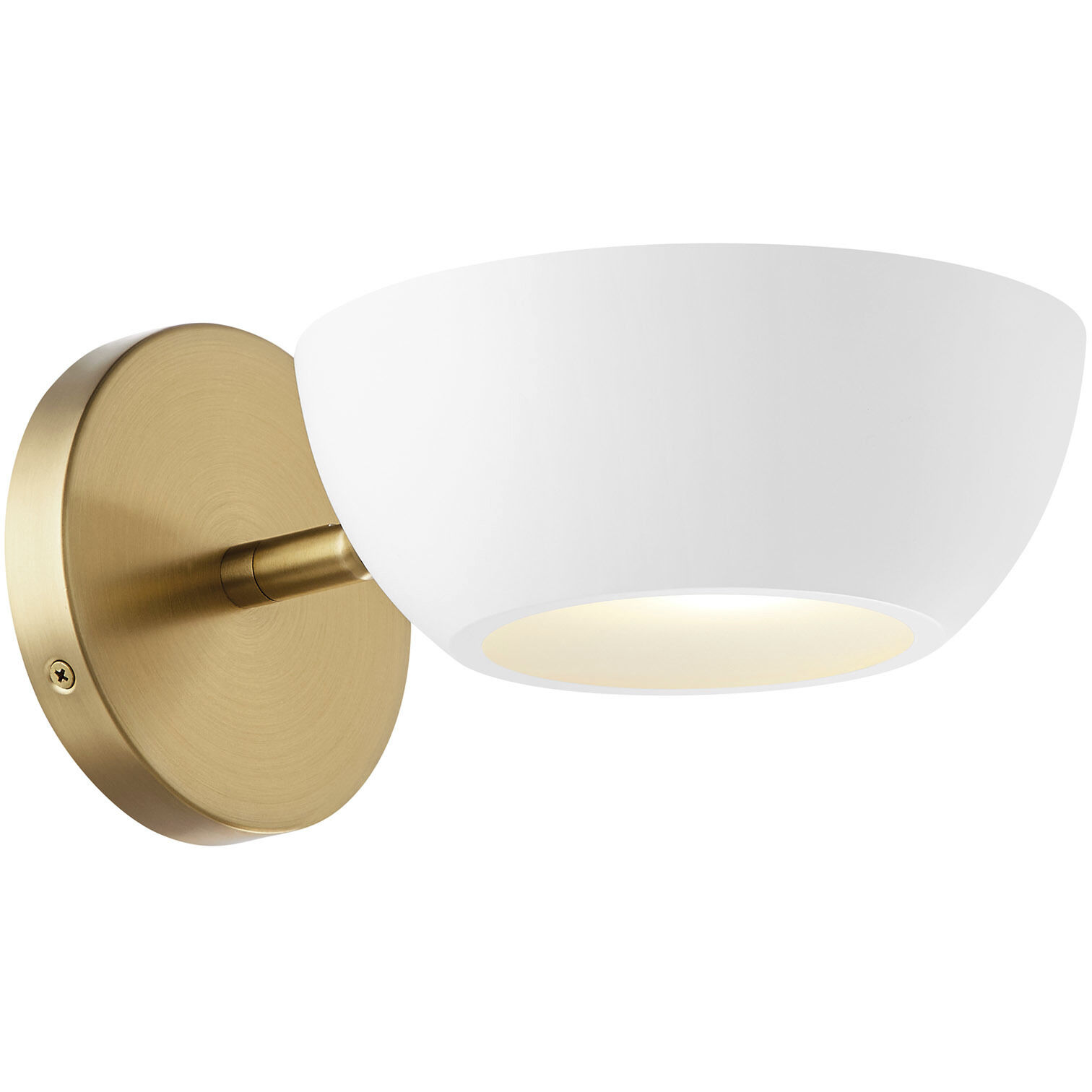 Contemporary 1 Light 7 inch White with Natural Brass Wall Sconce Wall Light