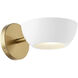 Contemporary 1 Light 7 inch White with Natural Brass Wall Sconce Wall Light