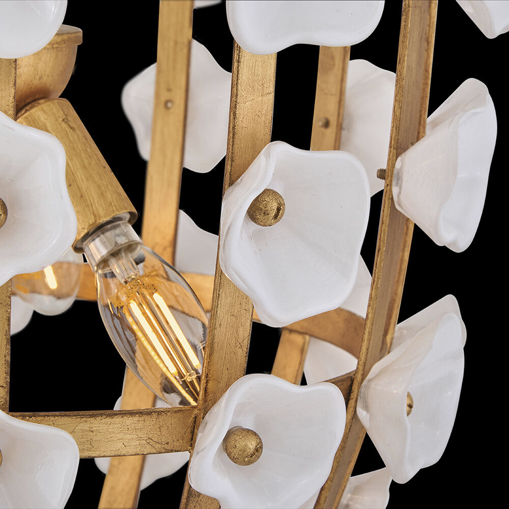 Azalea 3 Light 16.5 inch Distressed Brass Pendant Ceiling Light