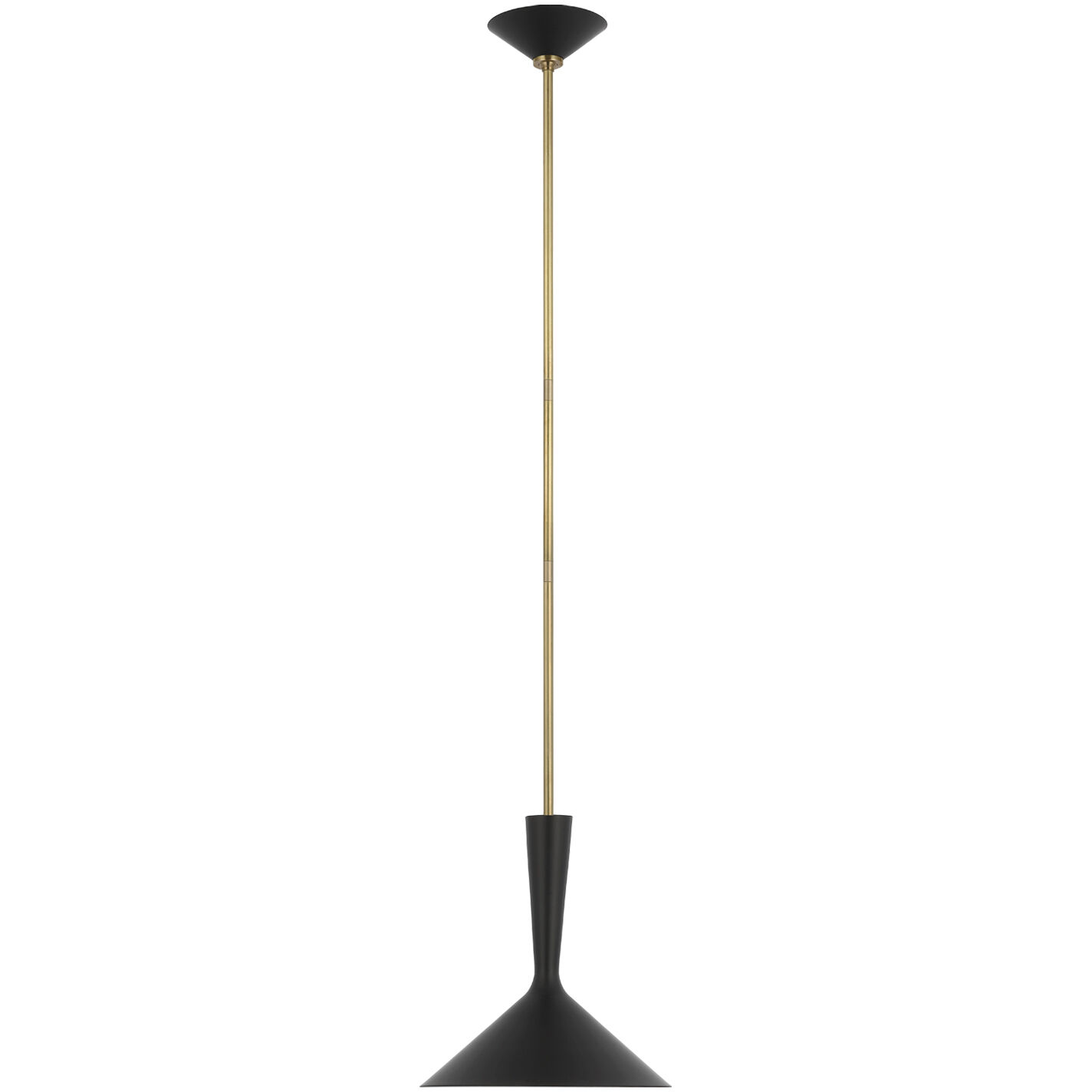 AERIN Rosetta LED 12 inch Matte Black and Hand-Rubbed Antique Brass Pendant Ceiling Light, Medium
