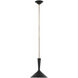AERIN Rosetta LED 12 inch Matte Black and Hand-Rubbed Antique Brass Pendant Ceiling Light, Medium