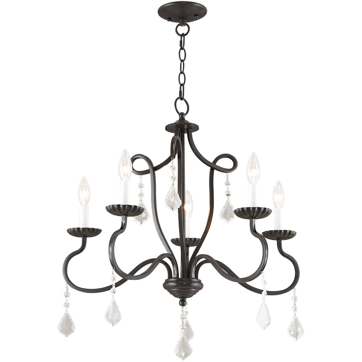 Callisto 5 Light 24 inch English Bronze Chandelier Ceiling Light