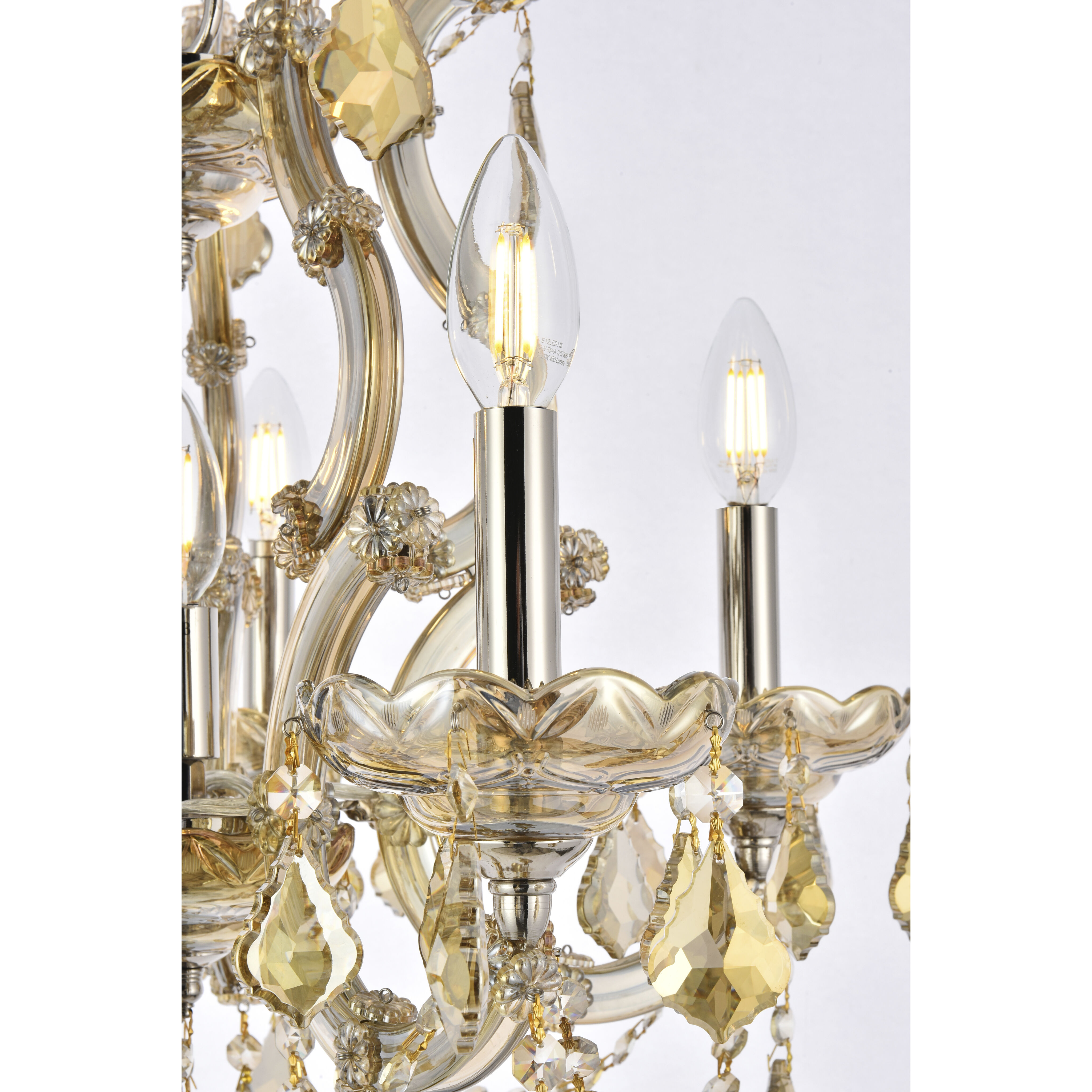 Maria Theresa 6 Light 20 inch Golden Teak Dining Chandelier Ceiling Light in Royal Cut
