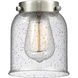 Nouveau 2 Bell 1 Light 5 inch Black Polished Nickel Mini Pendant Ceiling Light in Incandescent, Seedy