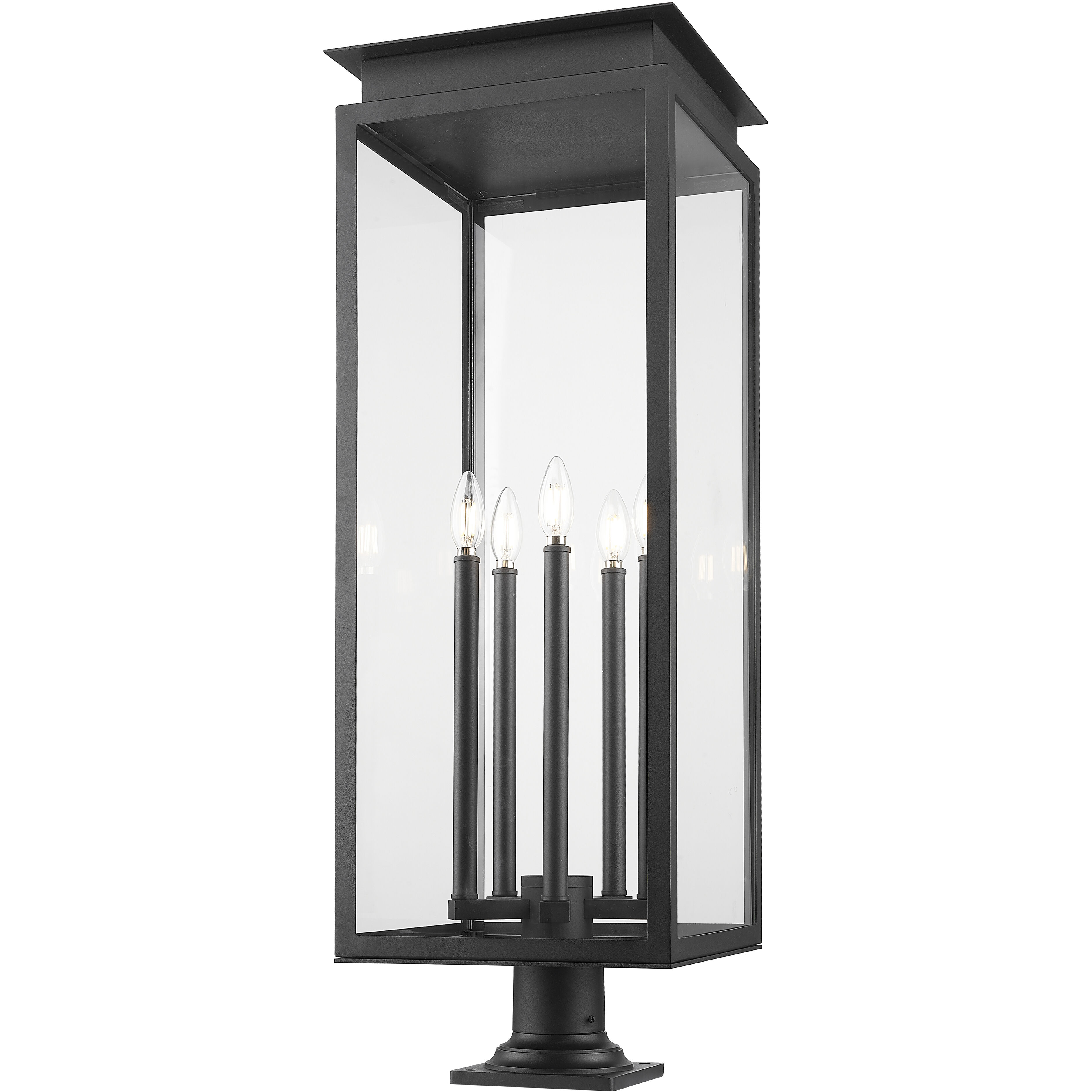 Nova 5 Light 37 inch Black Outdoor Pier Mounted Fixture