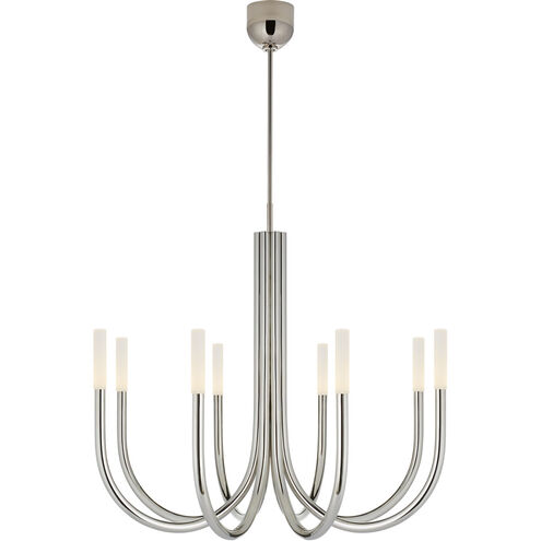 Kelly Wearstler Rousseau LED 38 inch Polished Nickel Chandelier Ceiling Light in Etched Crystal, Medium