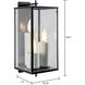 Back Bay 3 Light 24.5 inch Matte Black Outdoor Wall Sconce