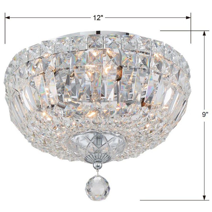 Roslyn 4 Light 12 inch Polished Chrome Flush Ceiling Light