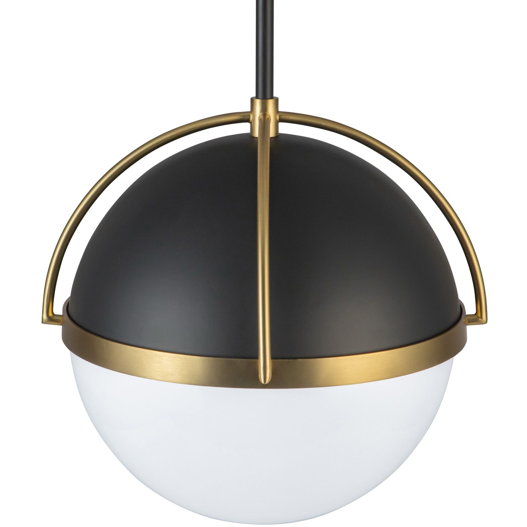 Dahlia 1 Light 15.4 inch Black and Brushed Brass Pendant Ceiling Light