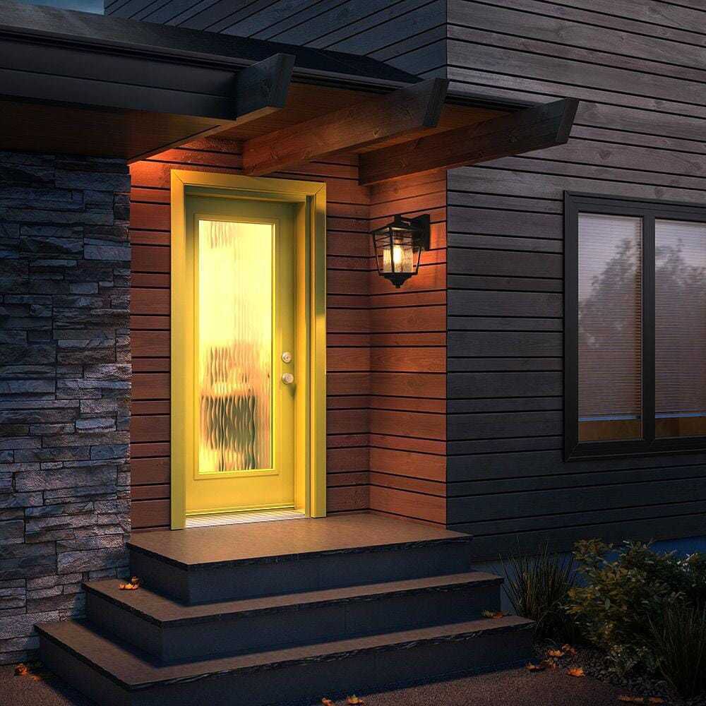 Croskey 1 Light 12.5 inch Black Outdoor Wall Sconce