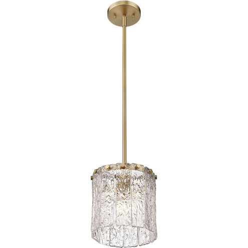 Glacier 1 Light 8.5 inch Modern Gold Pendant Ceiling Light
