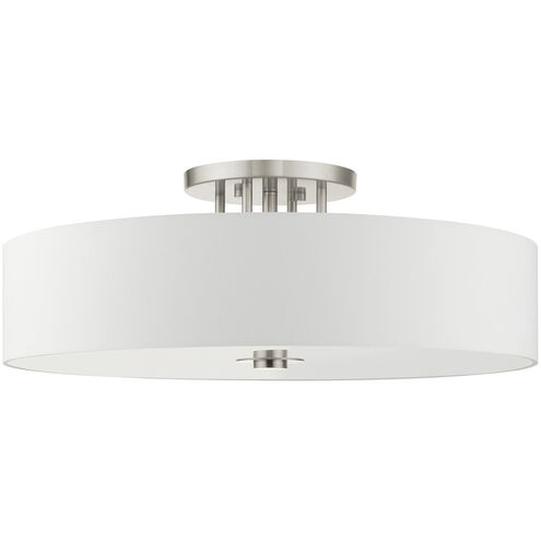 Meridian 6 Light 30 inch Brushed Nickel Semi Flush Ceiling Light