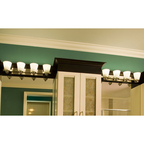 Conical 4 Light 26 inch Satin Nickel Bath Light Wall Light in 100