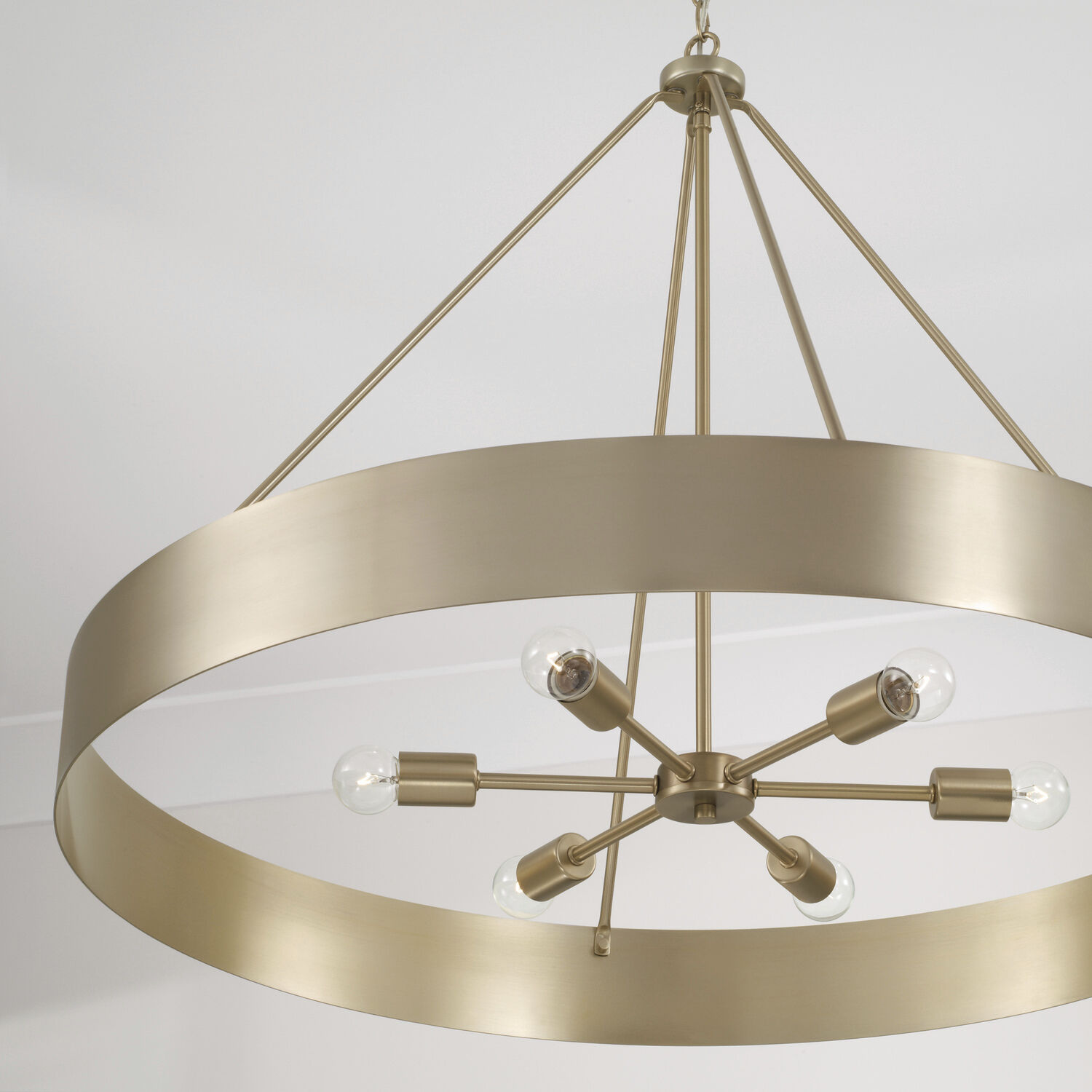 Weller 6 Light 35.75 inch Matte Brass Chandelier Ceiling Light